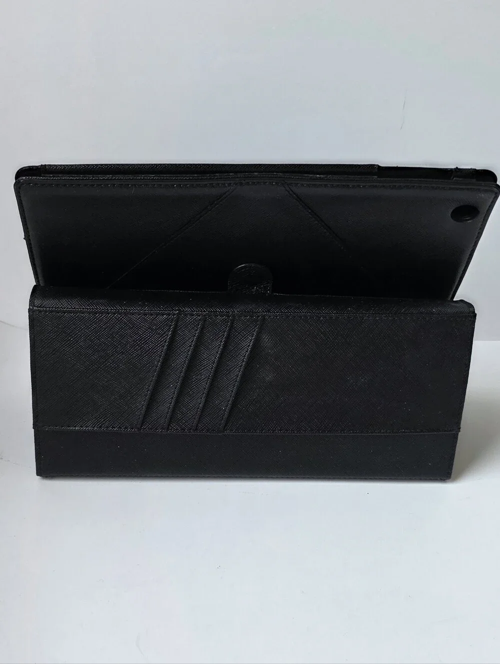 Michael Kors Black Saffiano Leather Ipad Tablet Case With Card Holder